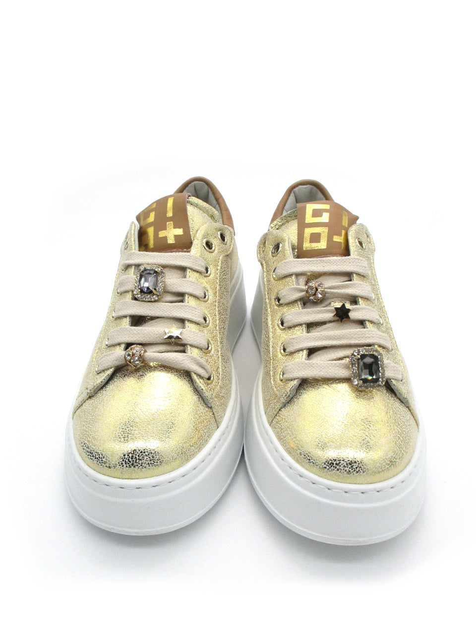 Sneaker pelle donna GIO+ PIA 20 laminato Platino