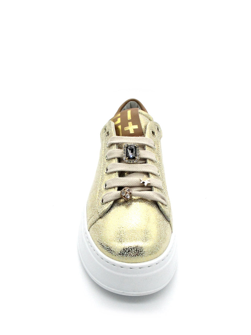 Sneaker pelle donna GIO+ PIA 20 laminato Platino