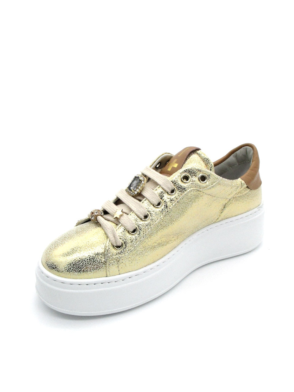 Sneaker pelle donna GIO+ PIA 20 laminato Platino