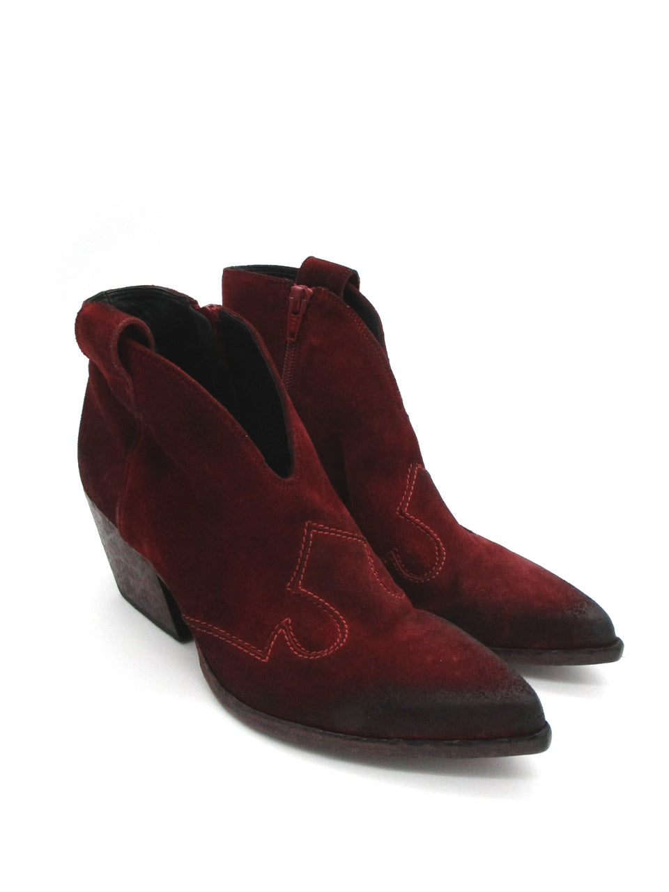 Tronchetto texano pelle scamosciata donna ELENA IACHI E2004 Velour Fuoco wash