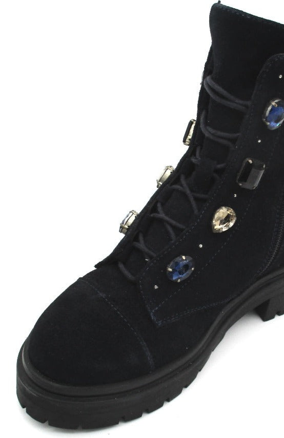 Anfibio camoscio donna Apepazza Camy dusty blu