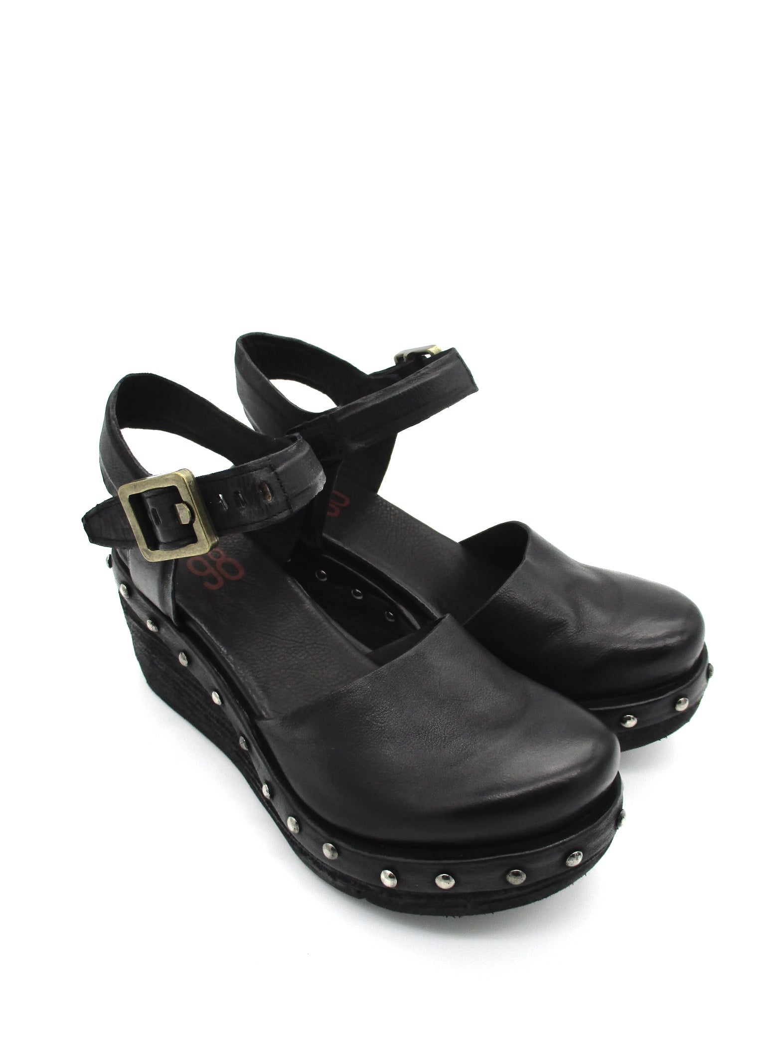 Sandalo in pelle donna As98 Nero - B13102 -