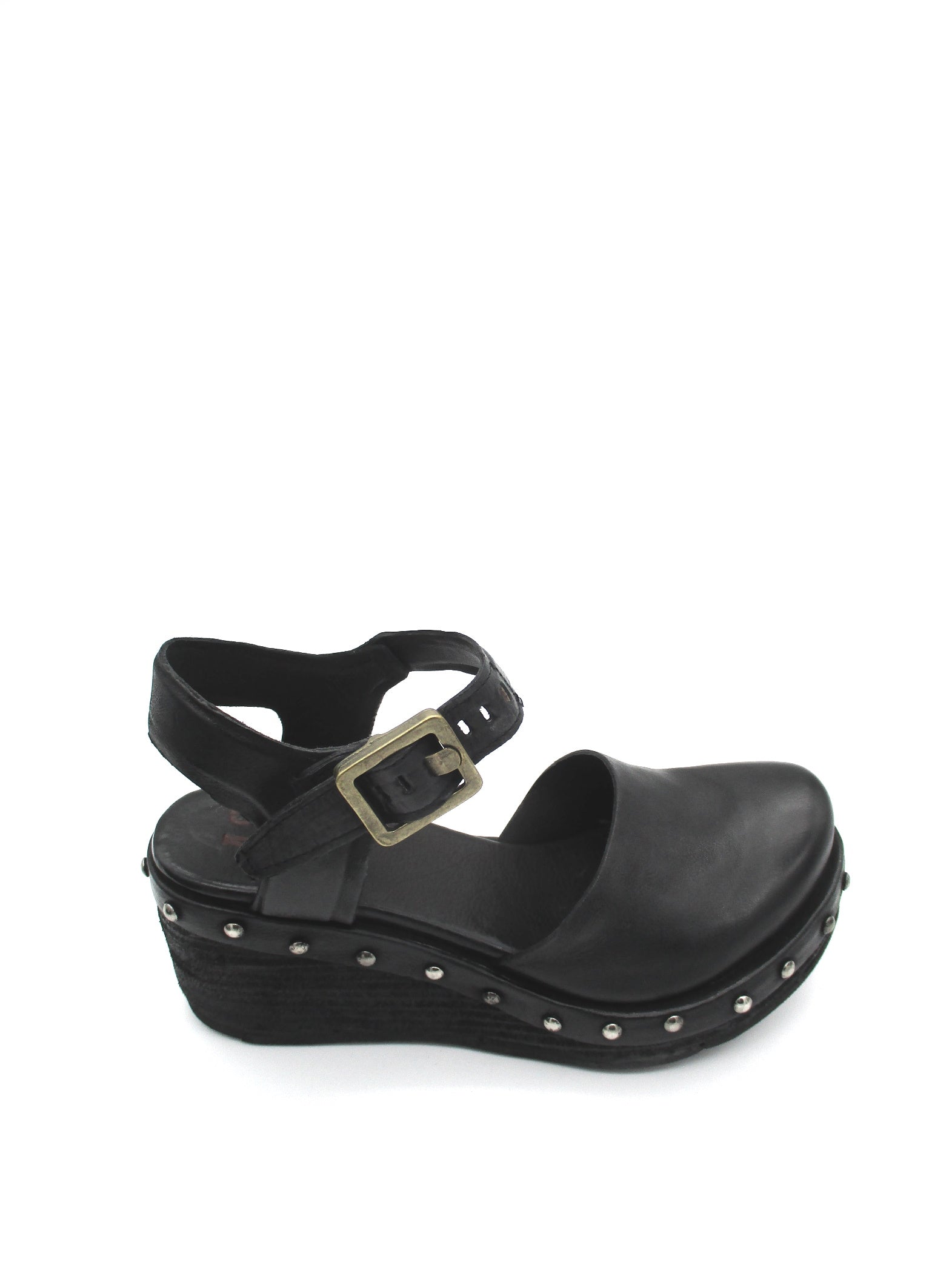 Sandalo in pelle donna As98 Nero - B13102 -