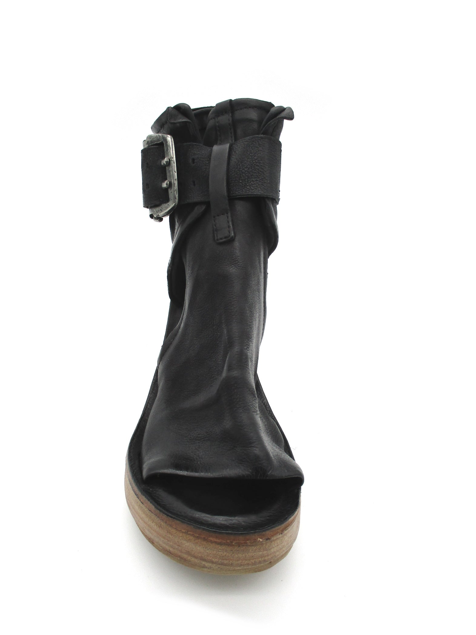 Sandalo zeppa in pelle donna AS98 Black -528036-