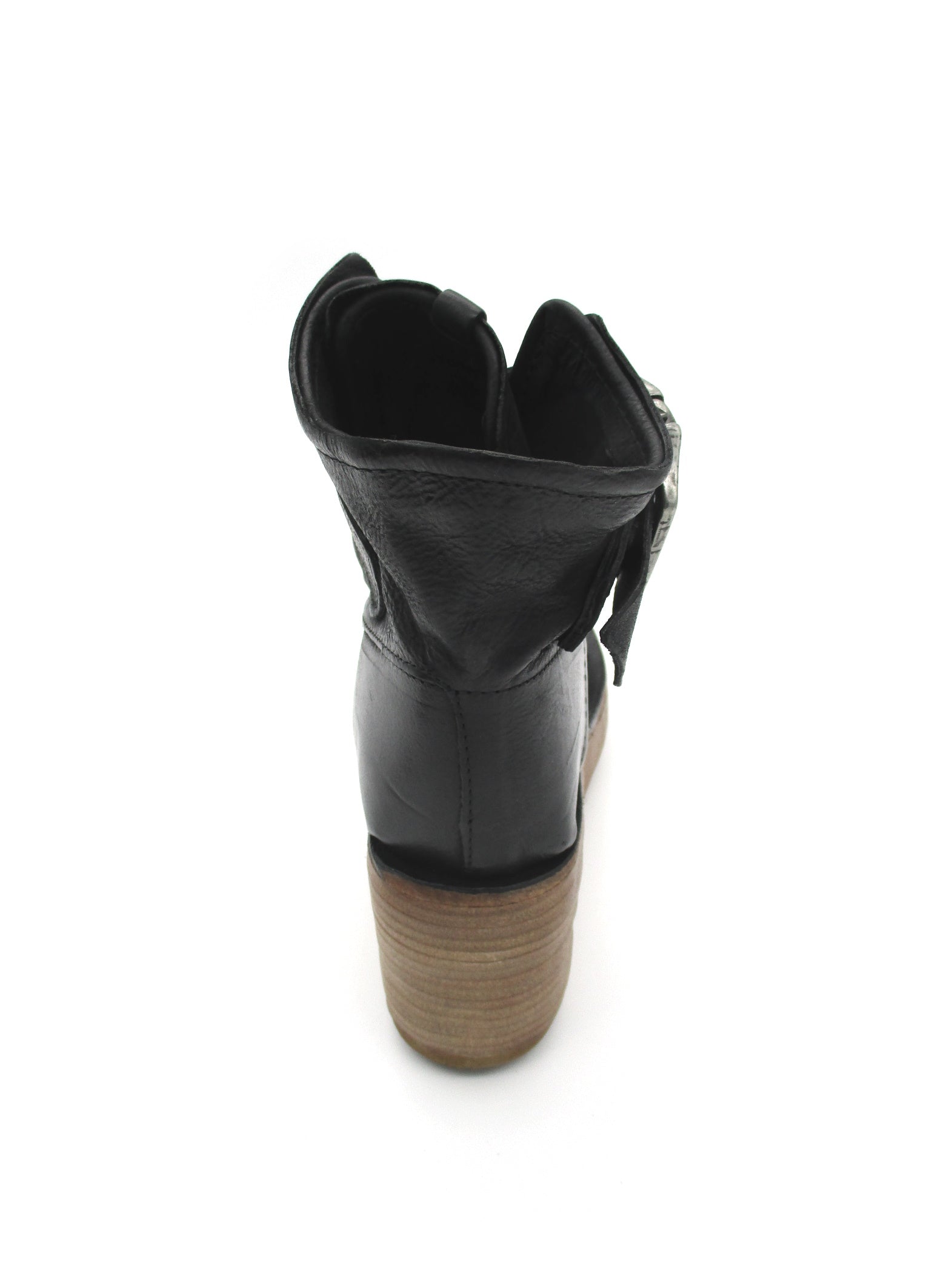 Sandalo zeppa in pelle donna AS98 Black -528036-