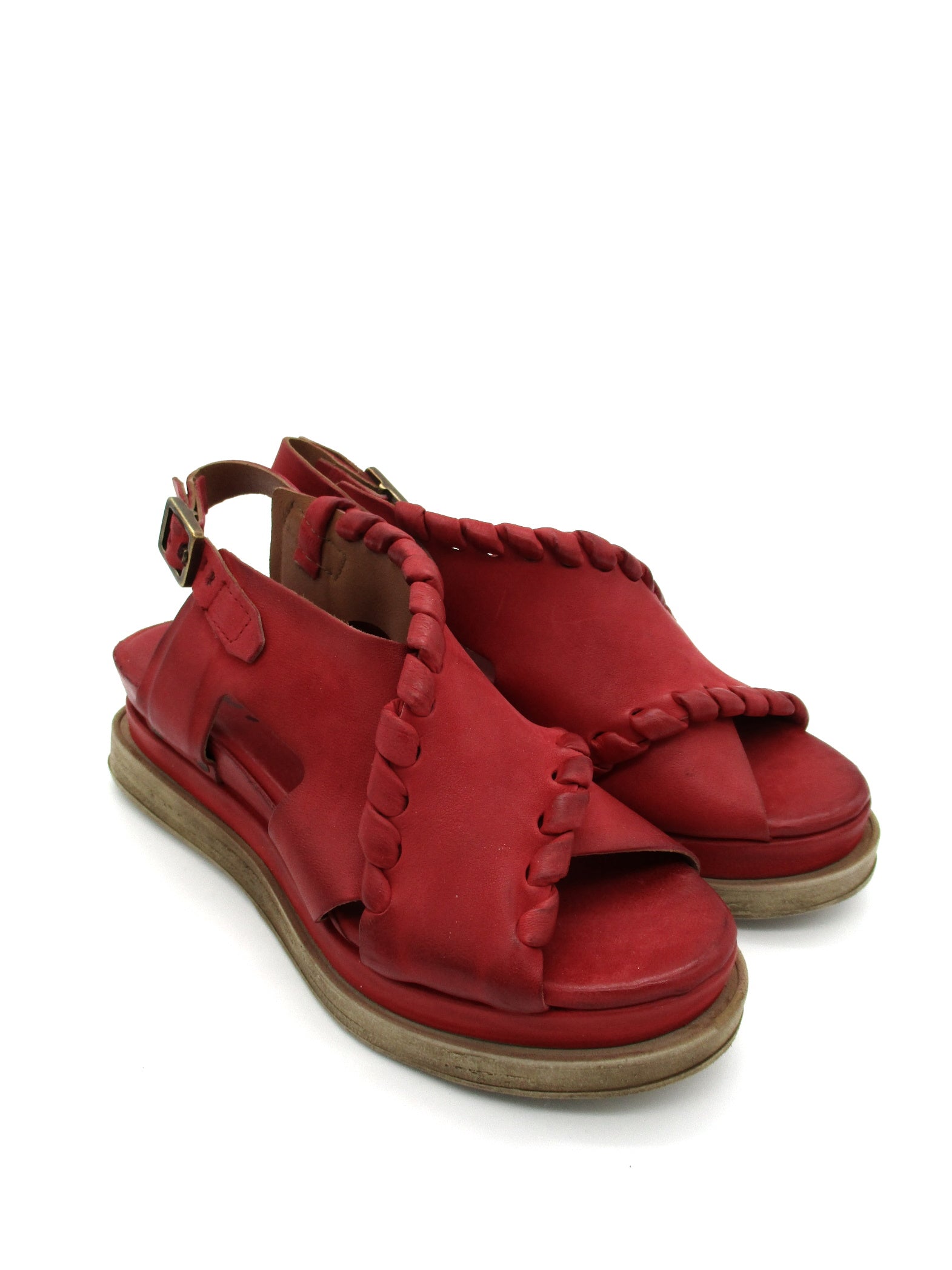 Sandalo in pelle zeppa donna As98 Blood - A15028 -