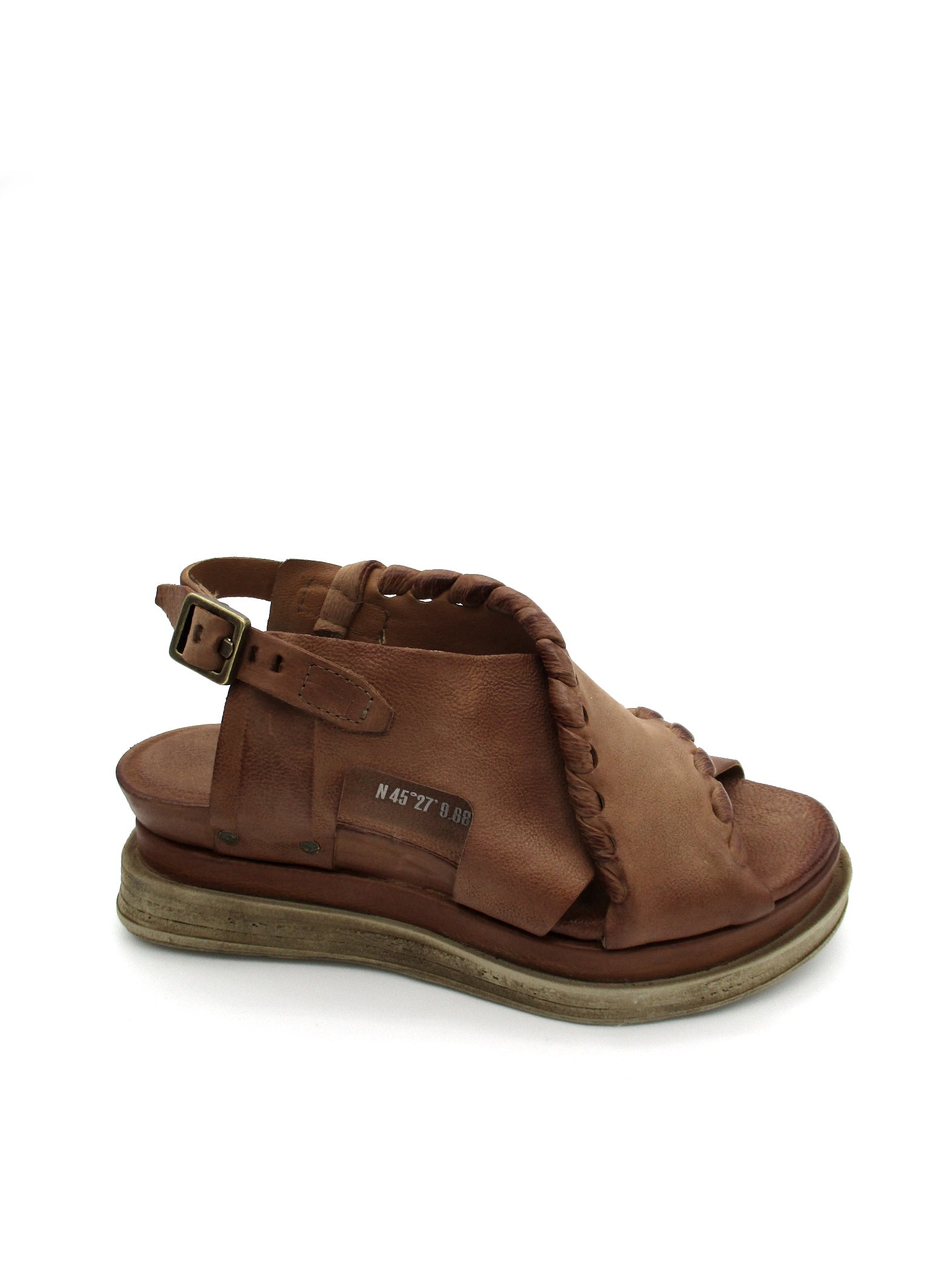 Sandalo in pelle zeppa donna AS98 Calvados - A15028 -