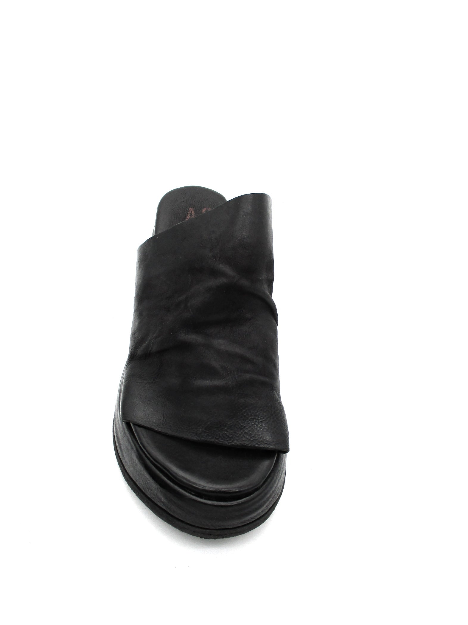 Ciabatta in pelle zeppa donna As98 Reale Black - B27003 -