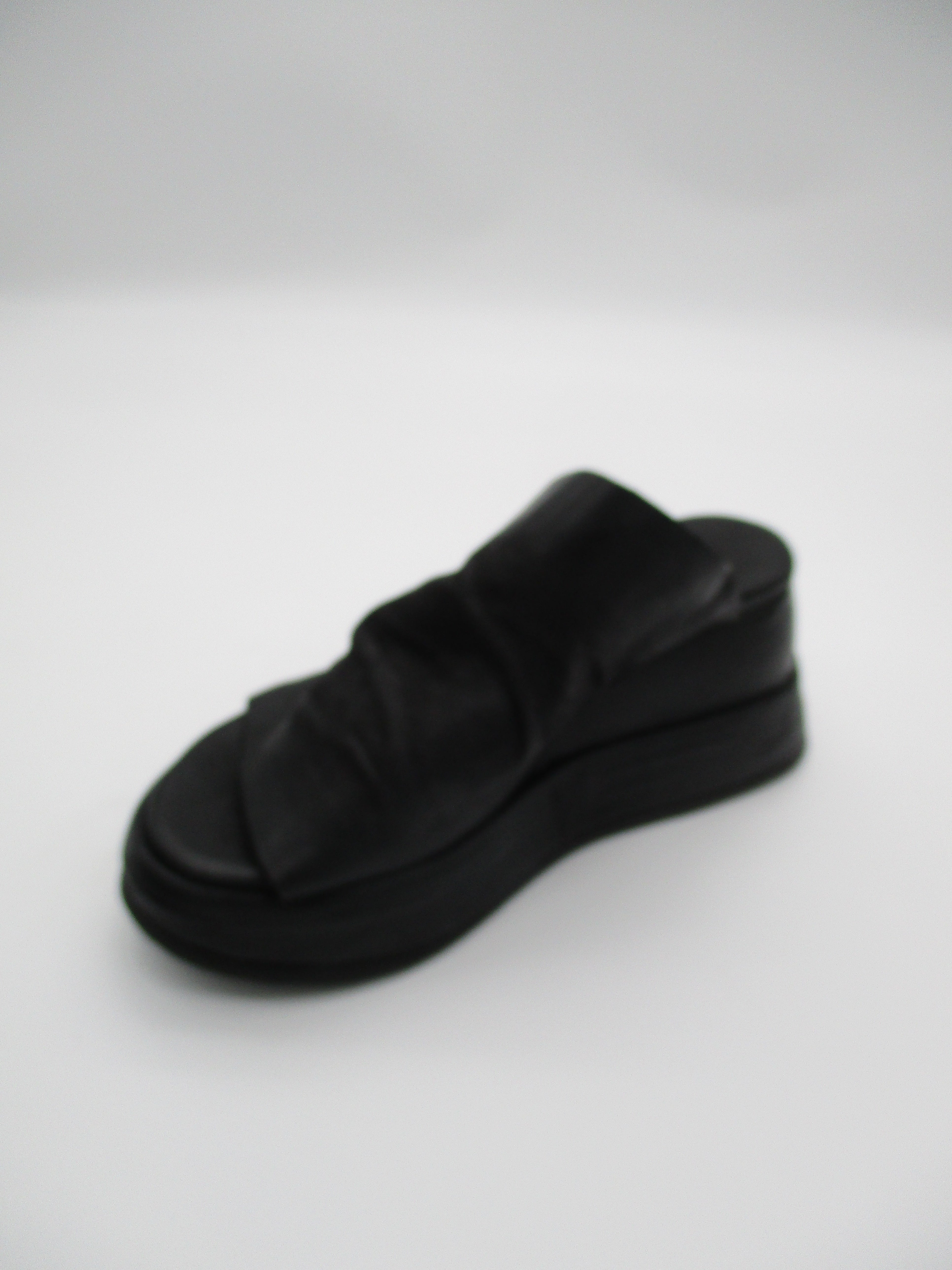 Ciabatta in pelle zeppa donna As98 Reale Black - B27003 -