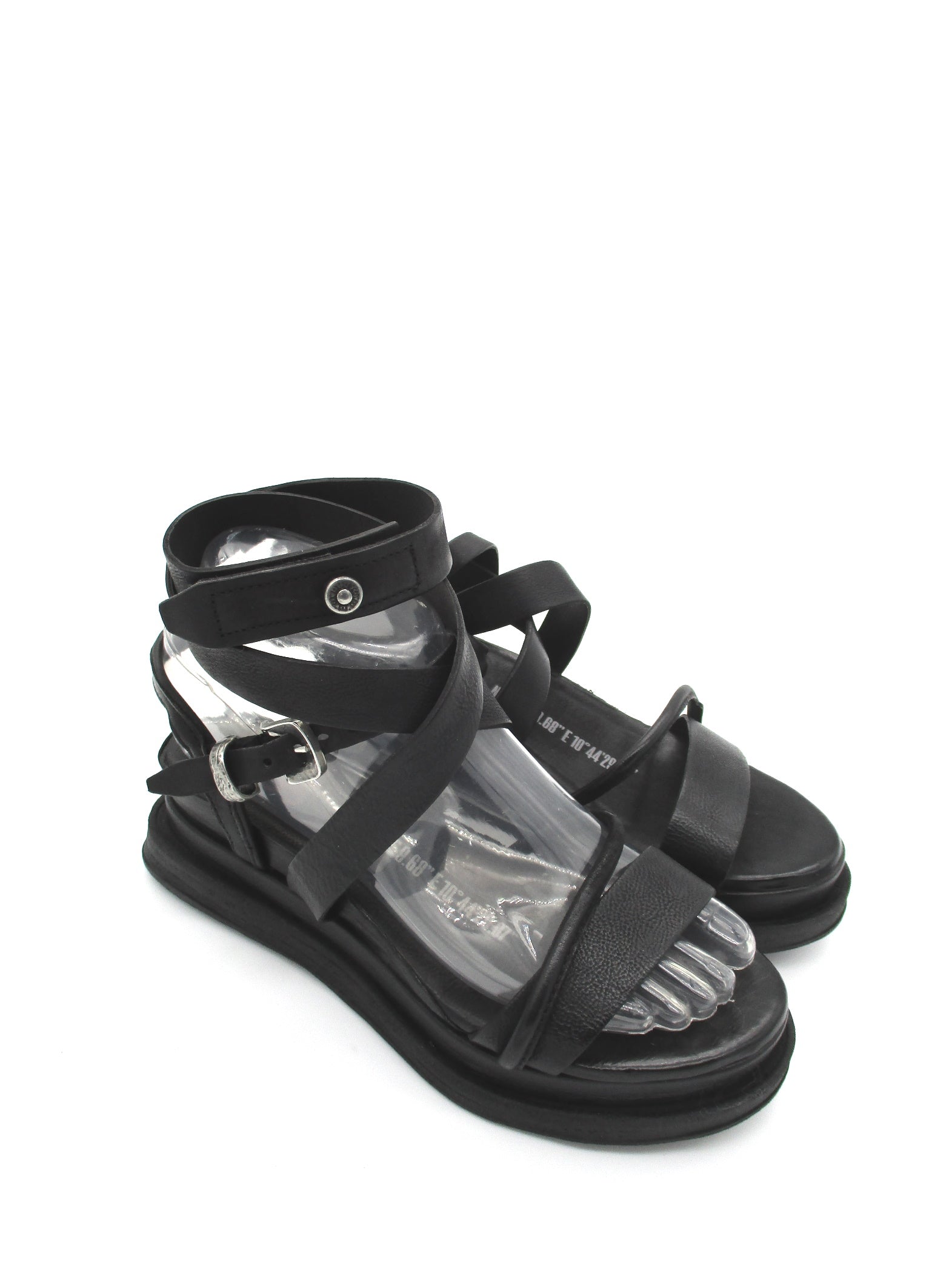Sandalo in pelle zeppa donna As98 Lagos Black - A15006 -