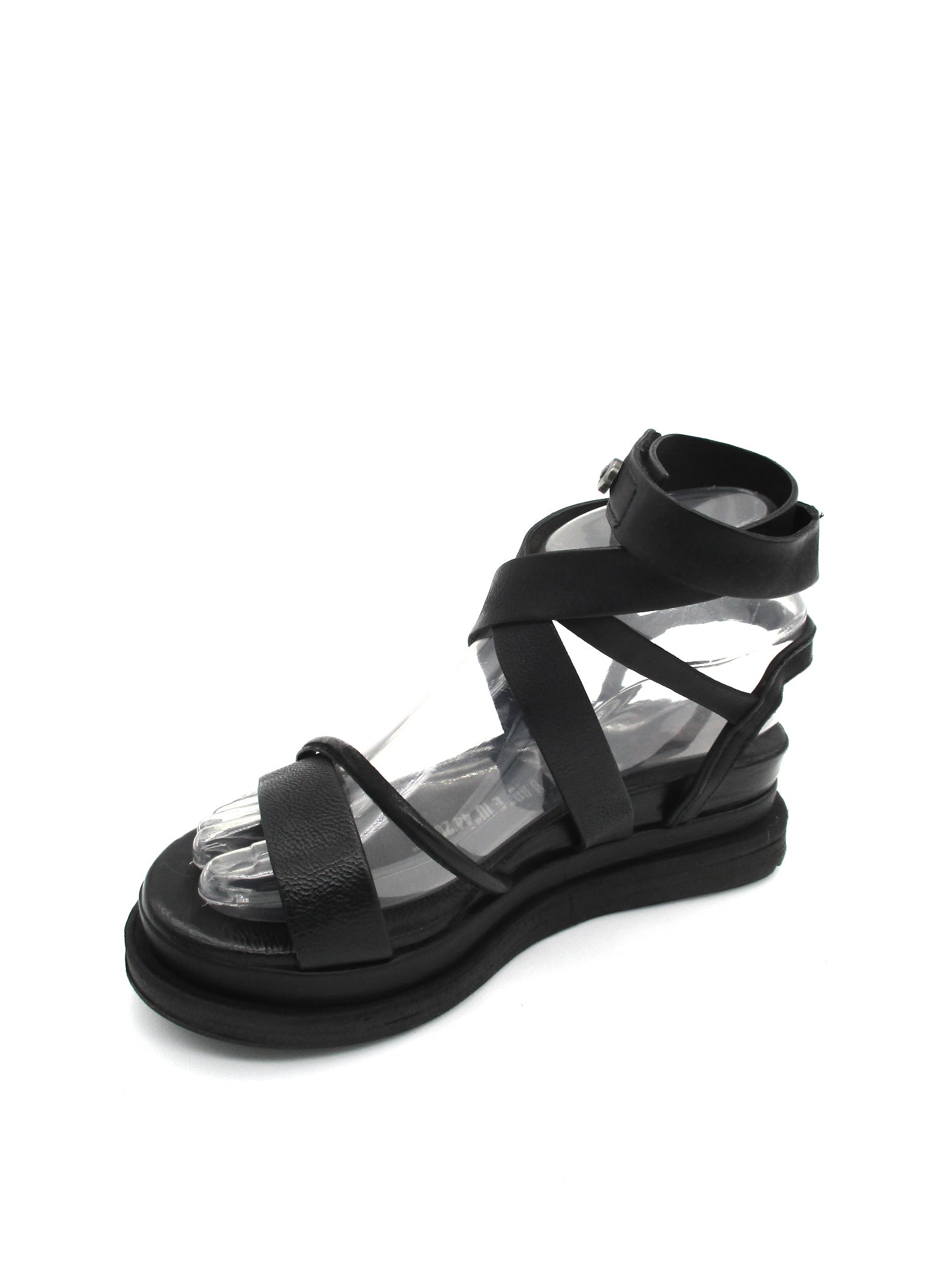Sandalo in pelle zeppa donna As98 Lagos Black - A15006 -