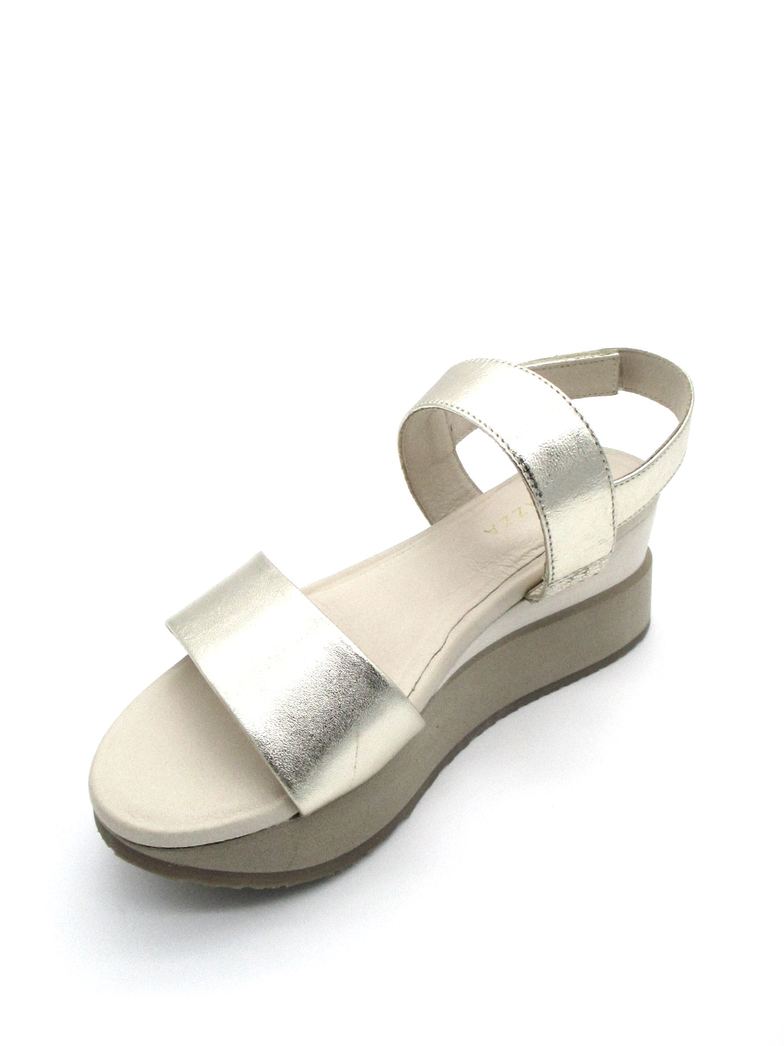 Sandalo pelle donna Apepazza Helen Platino