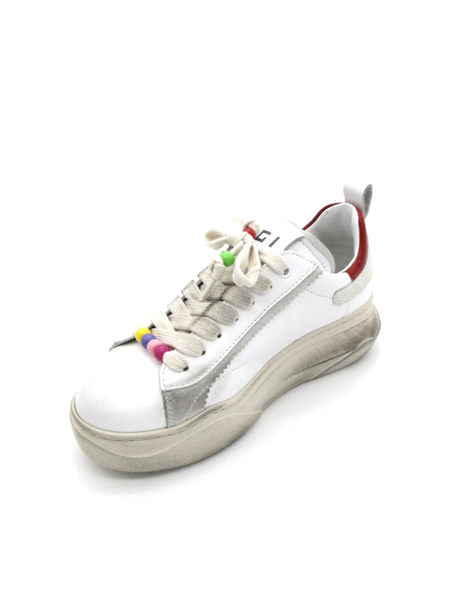 Sneaker pelle donna GIO+ Giada combi 61 F Bianca Rossa