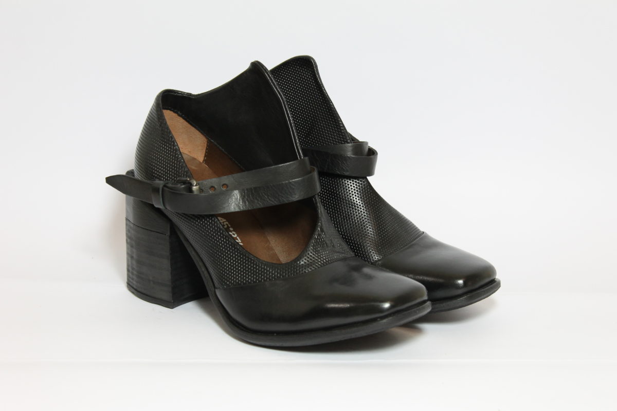 SCARPA PELLE DONNA AS98 585105 NERO