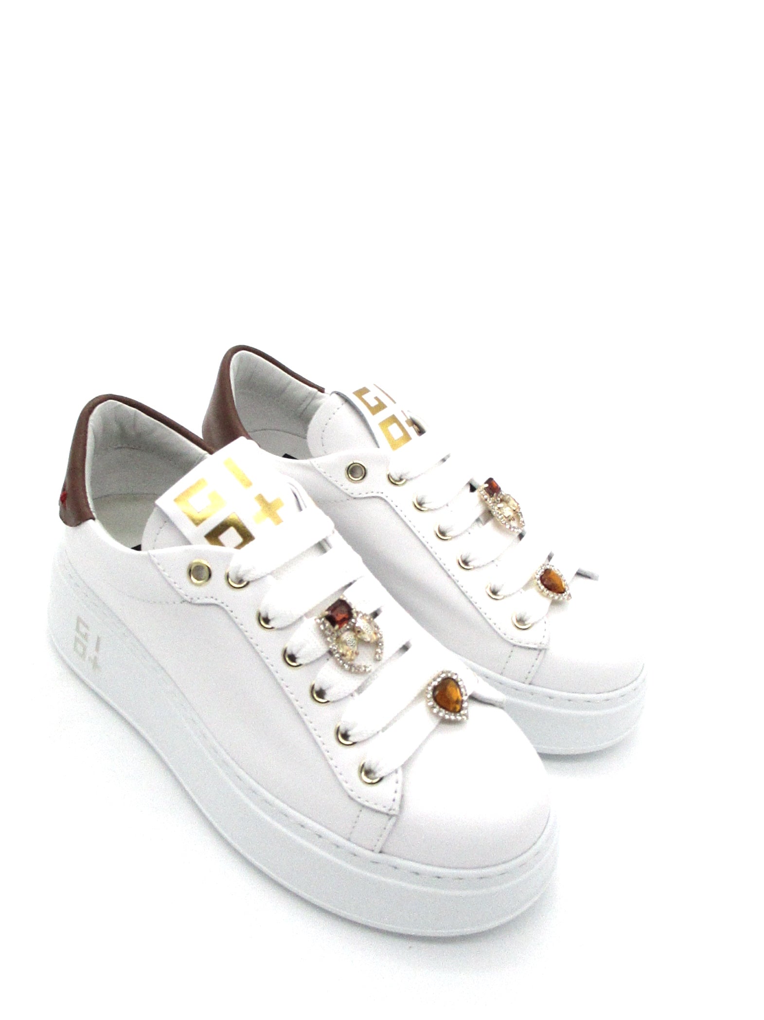 Sneaker pelle donna GIO+ PIA 52 combi Cuore Bianca