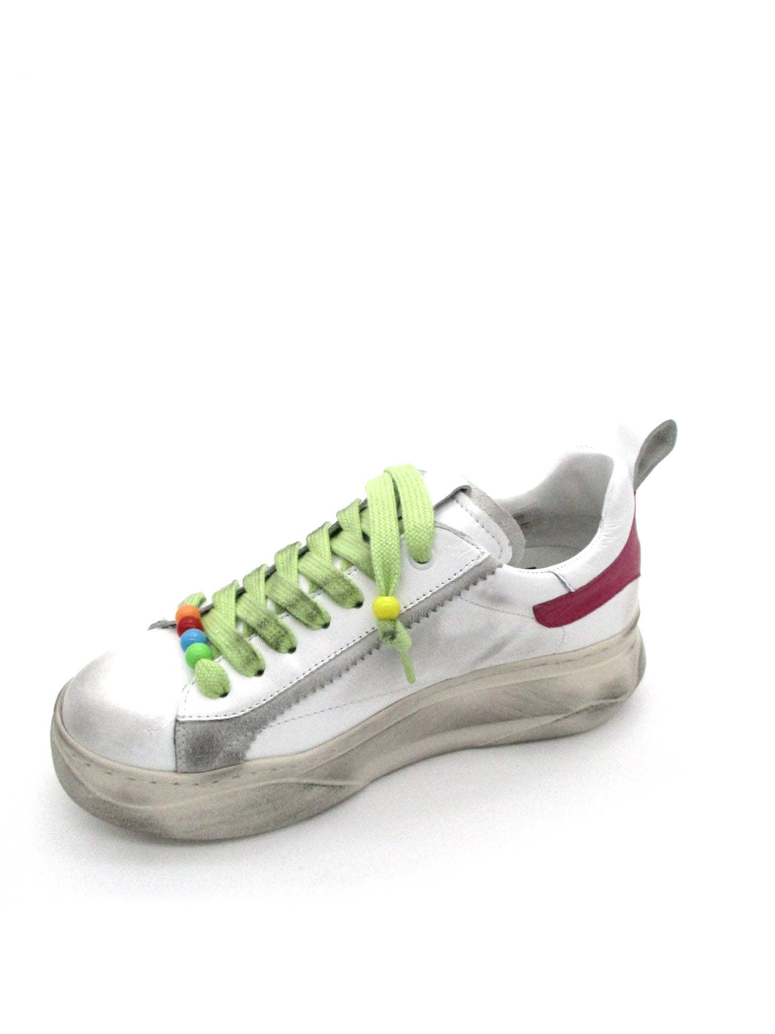 Sneaker pelle donna GIO+ Giada 61 M combi Bianca Fuxia