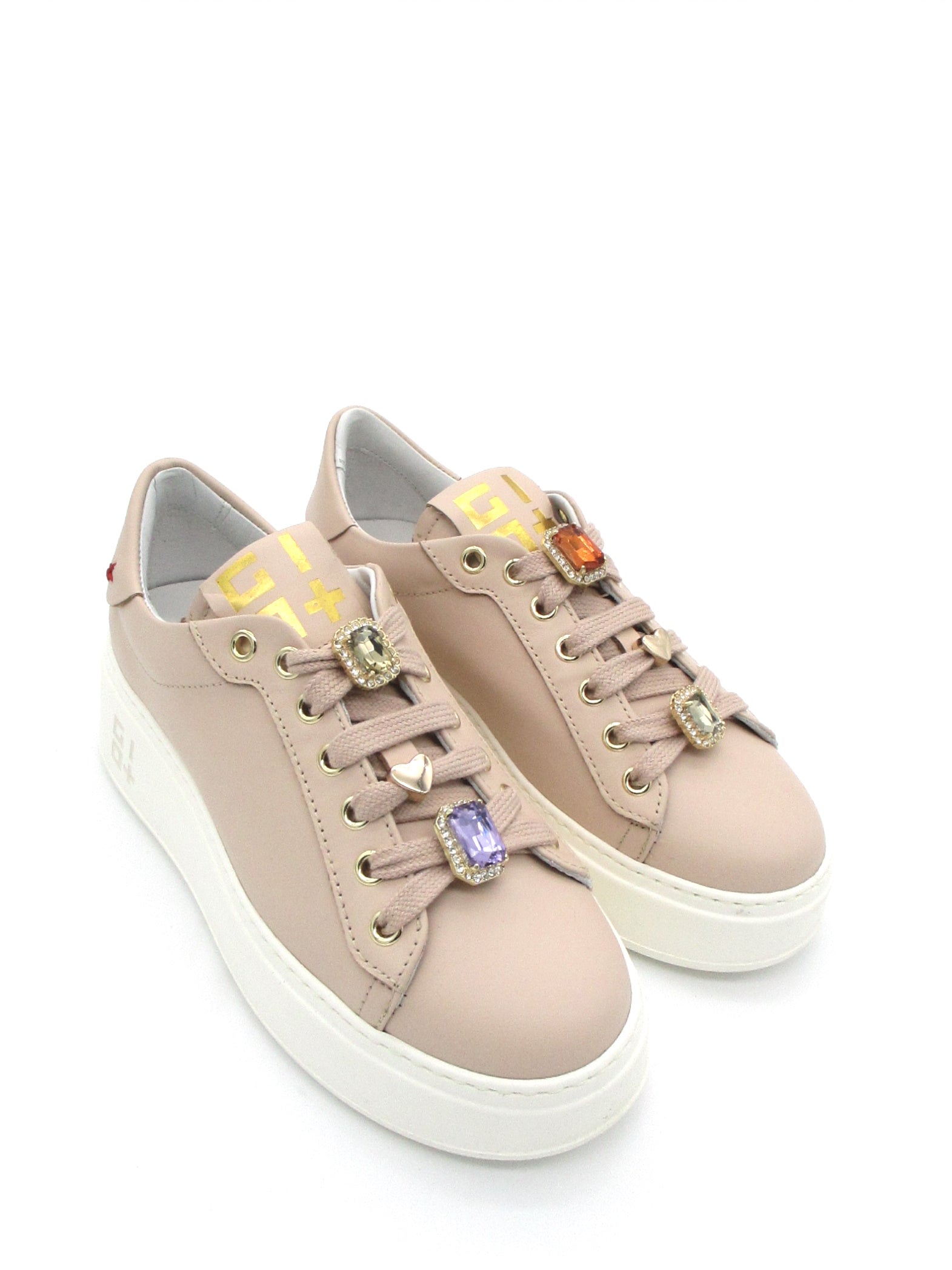 Sneaker pelle donna GIO+ PIA 55 combi Cuore Ecru