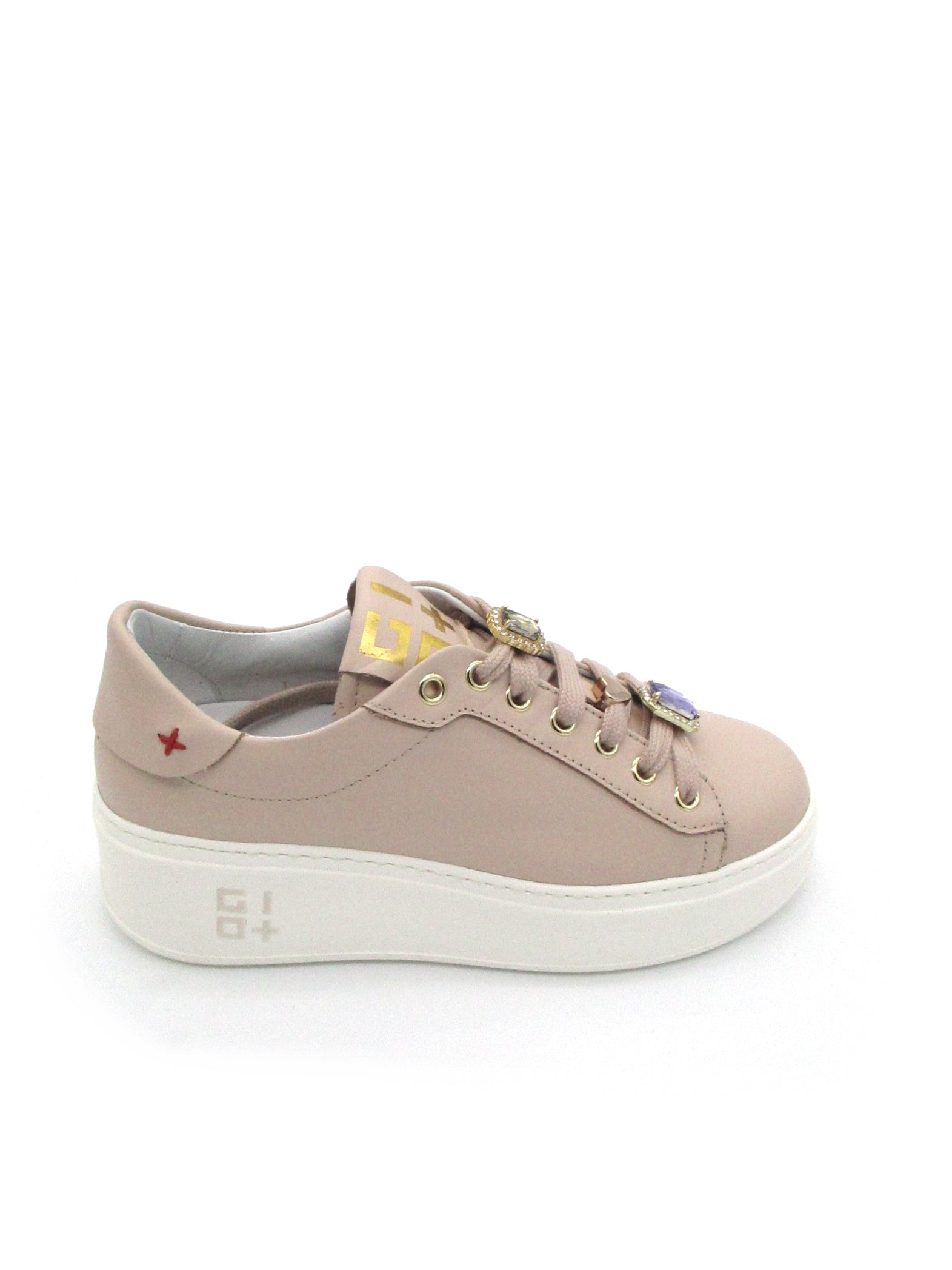 Sneaker pelle donna GIO+ PIA 55 combi Cuore Ecru