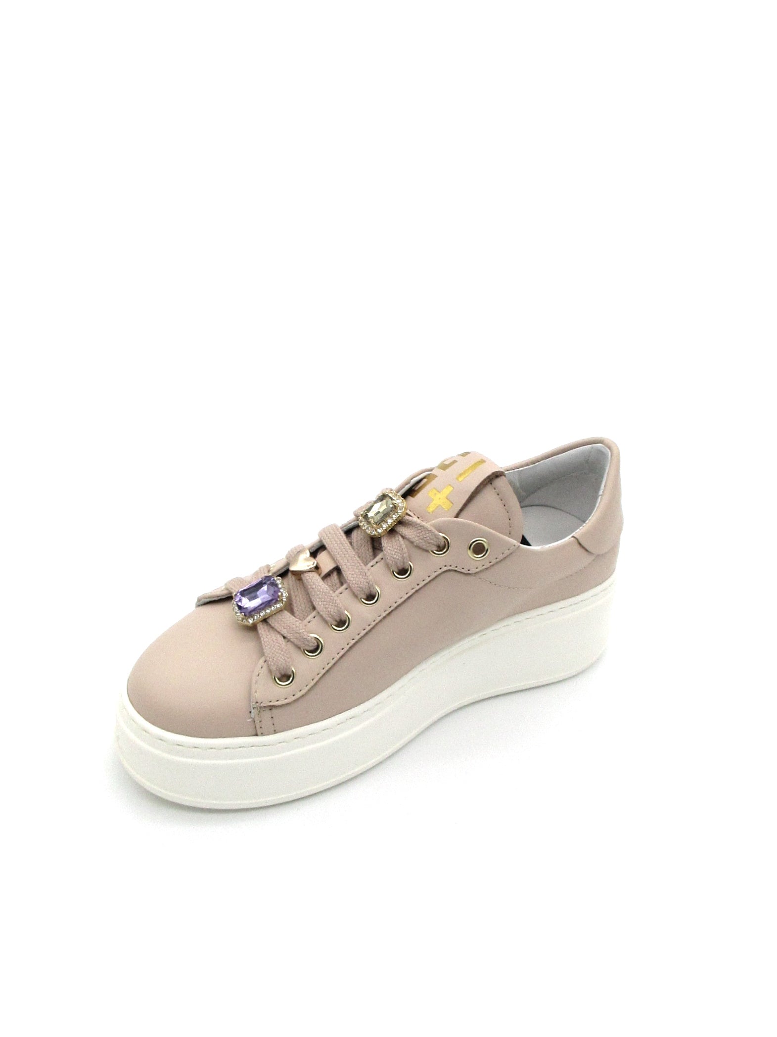 Sneaker pelle donna GIO+ PIA 55 combi Cuore Ecru