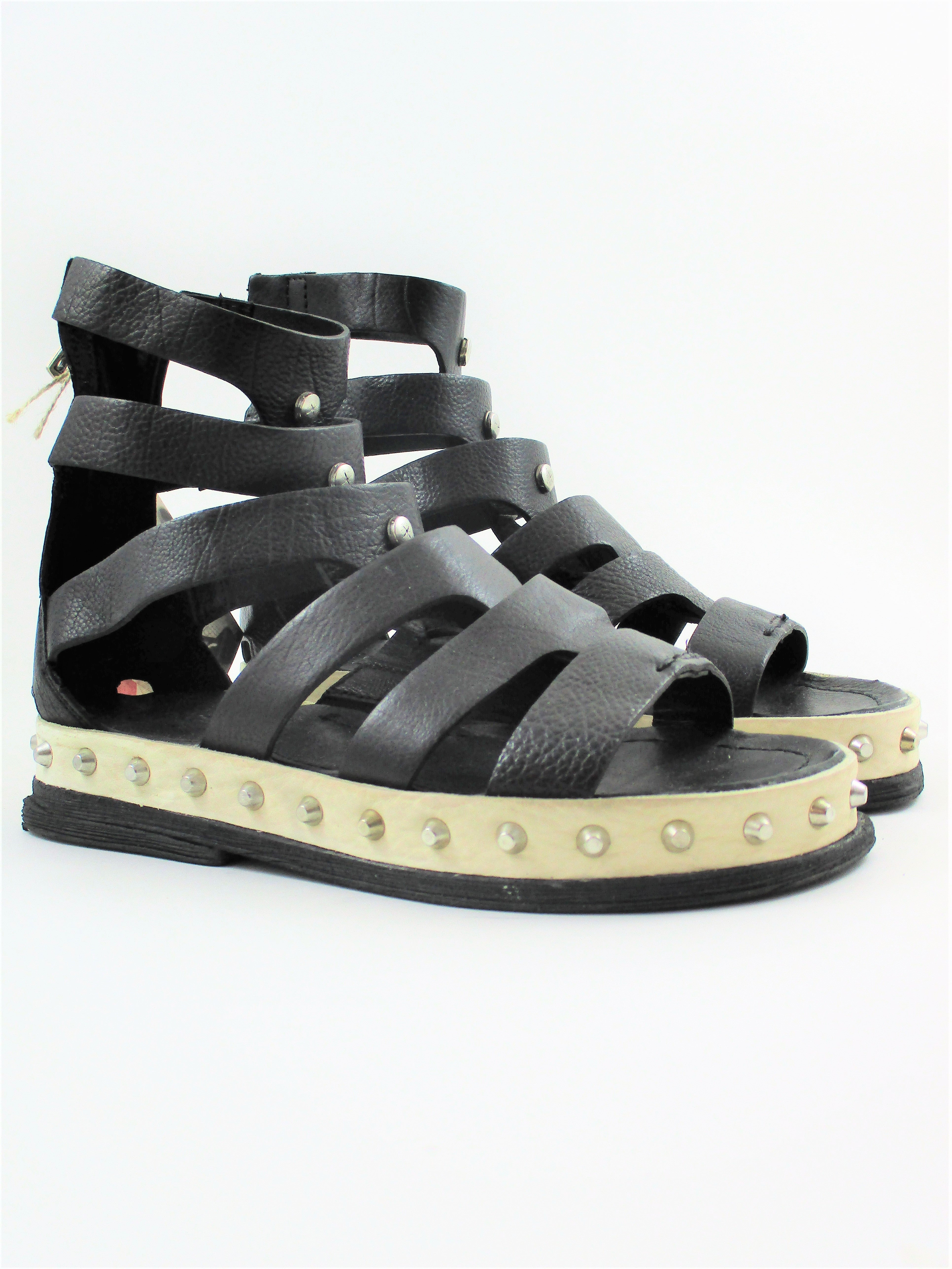 Sandalo pelle donna AS98 627006 nero