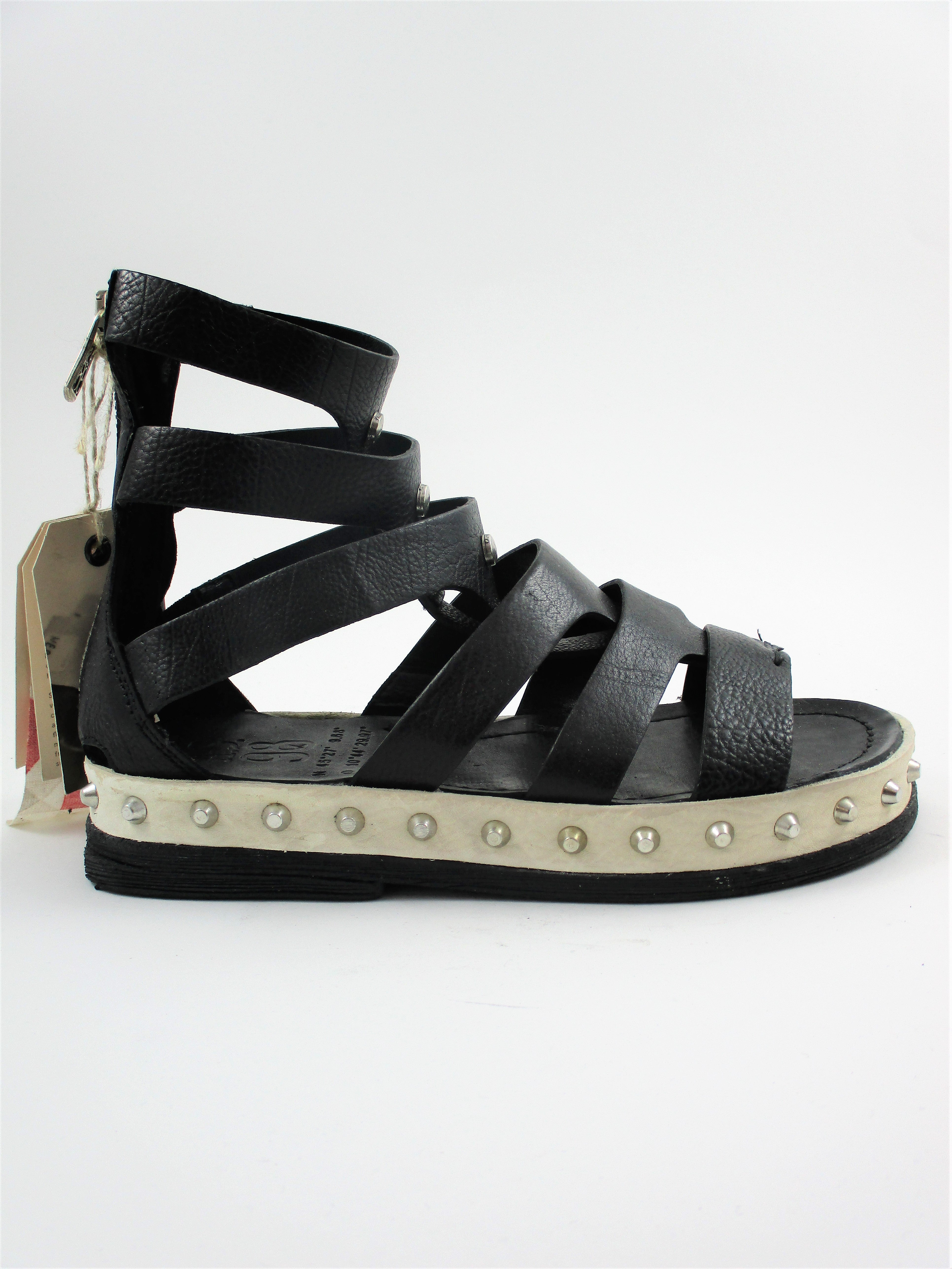 Sandalo pelle donna AS98 627006 nero