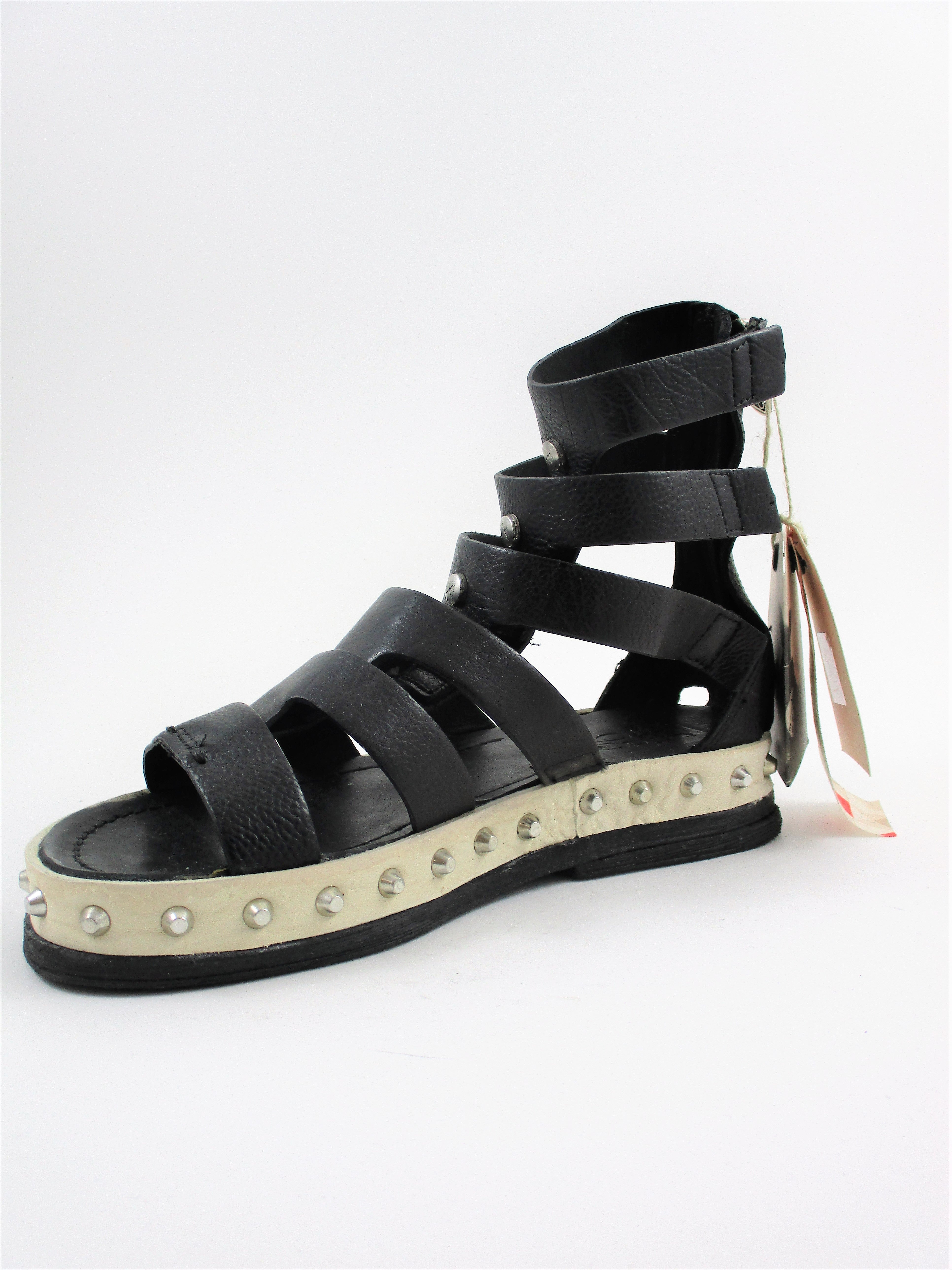 Sandalo pelle donna AS98 627006 nero