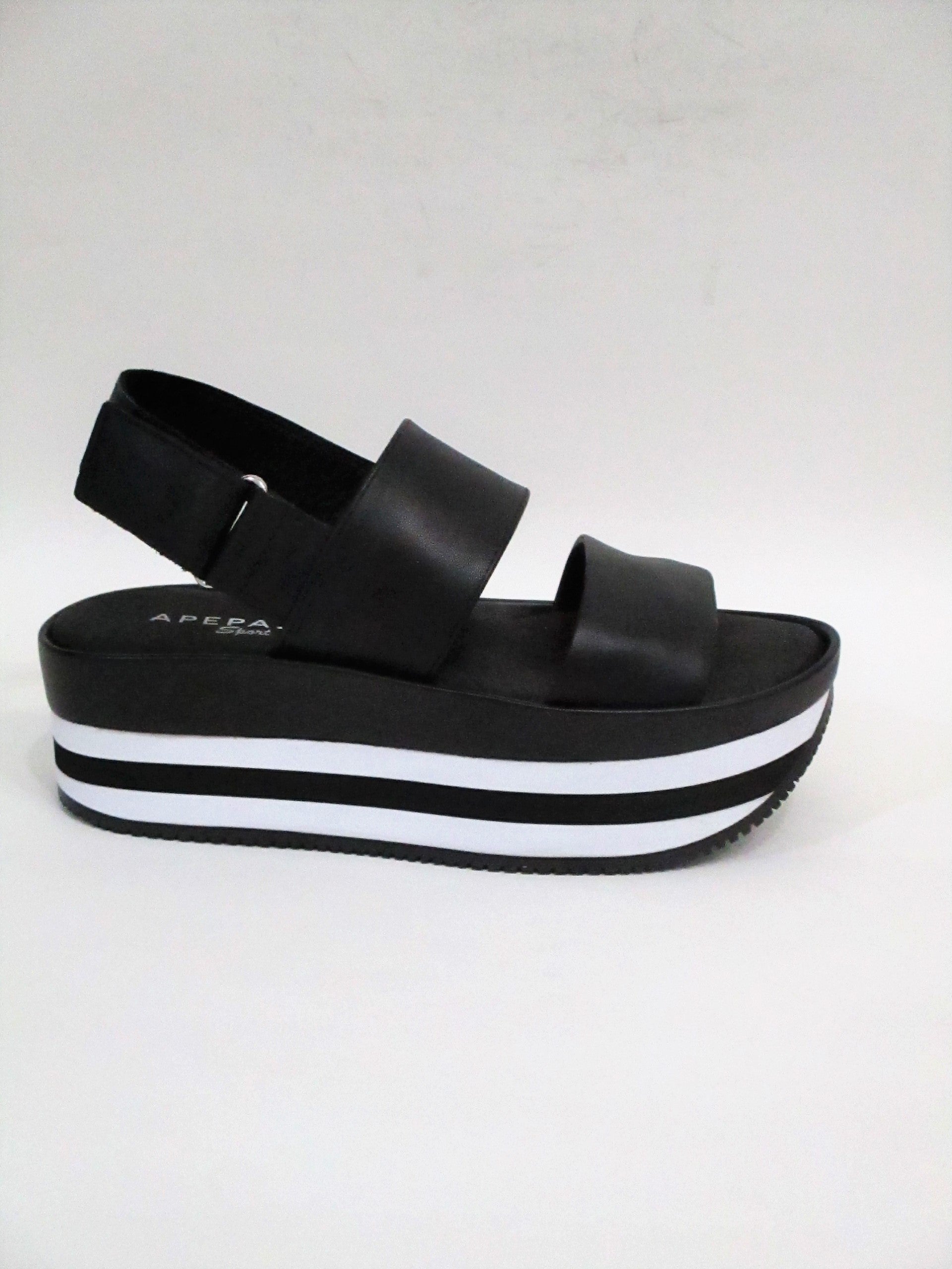 SANDALO PELLE DONNA APEPAZZA RPS02 NERO