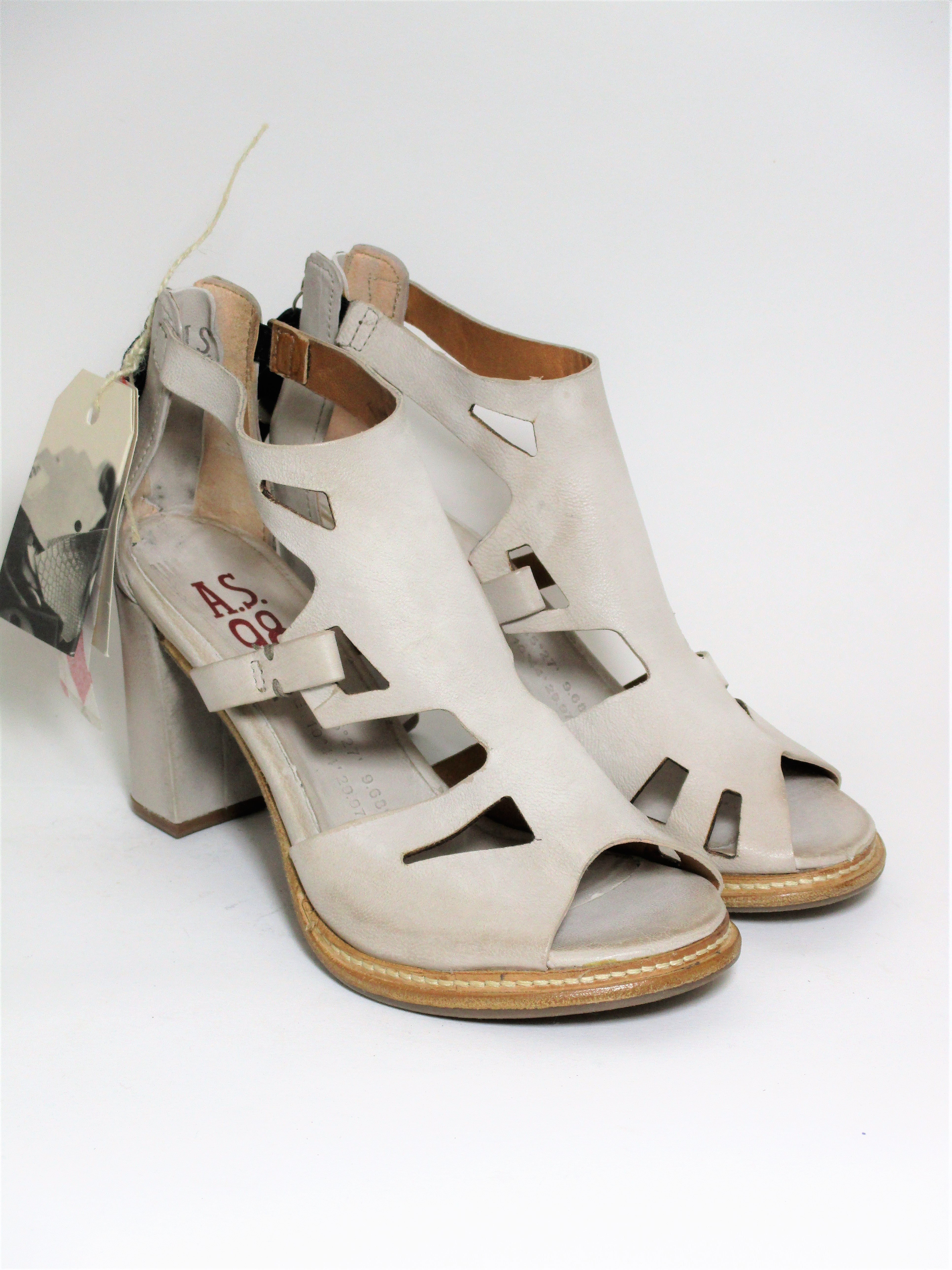 SANDALO PELLE DONNA AS98 589030 BIANCO