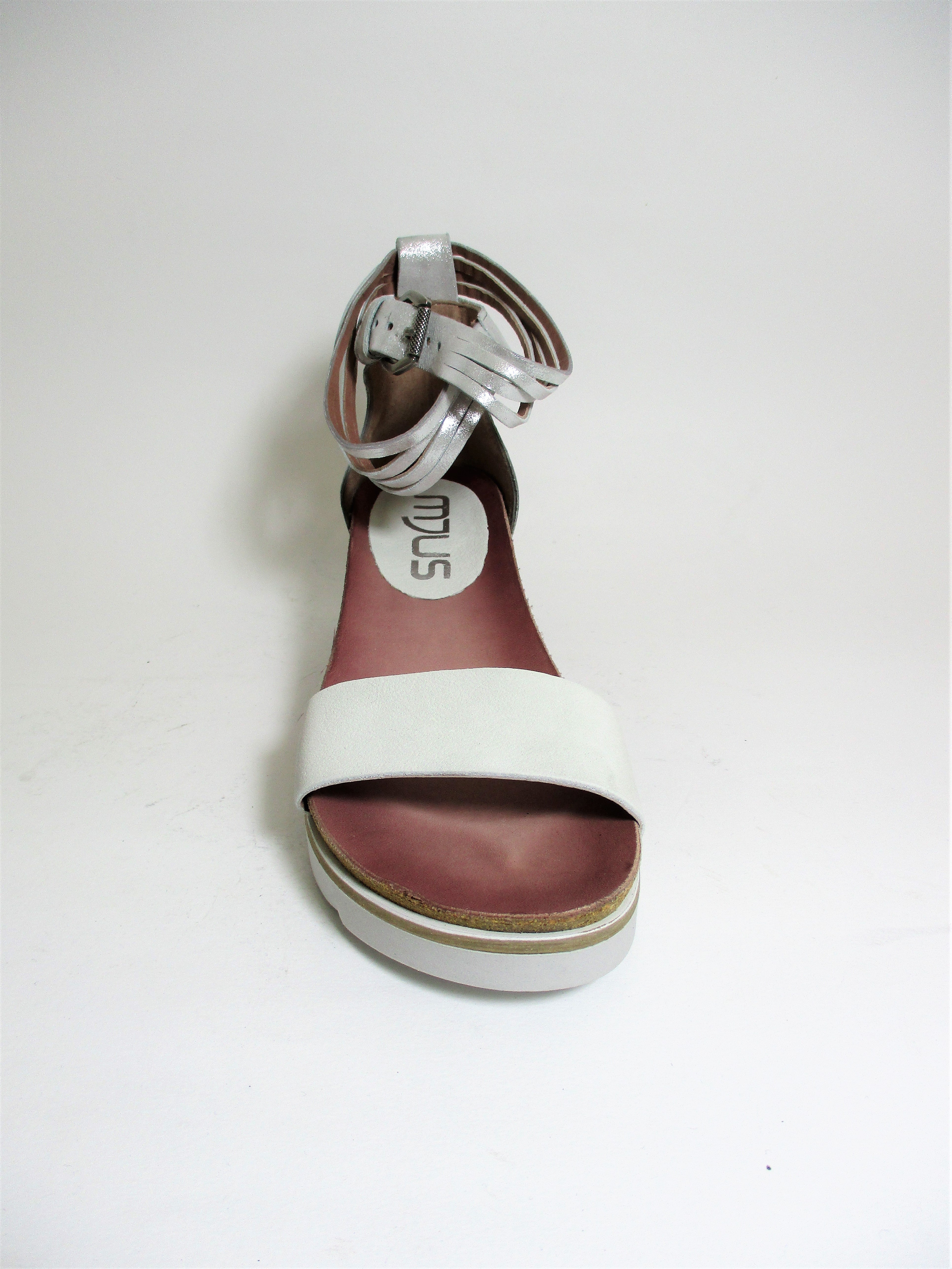 Sandalo pelle donna 866005 MJUS Bianco/Argento