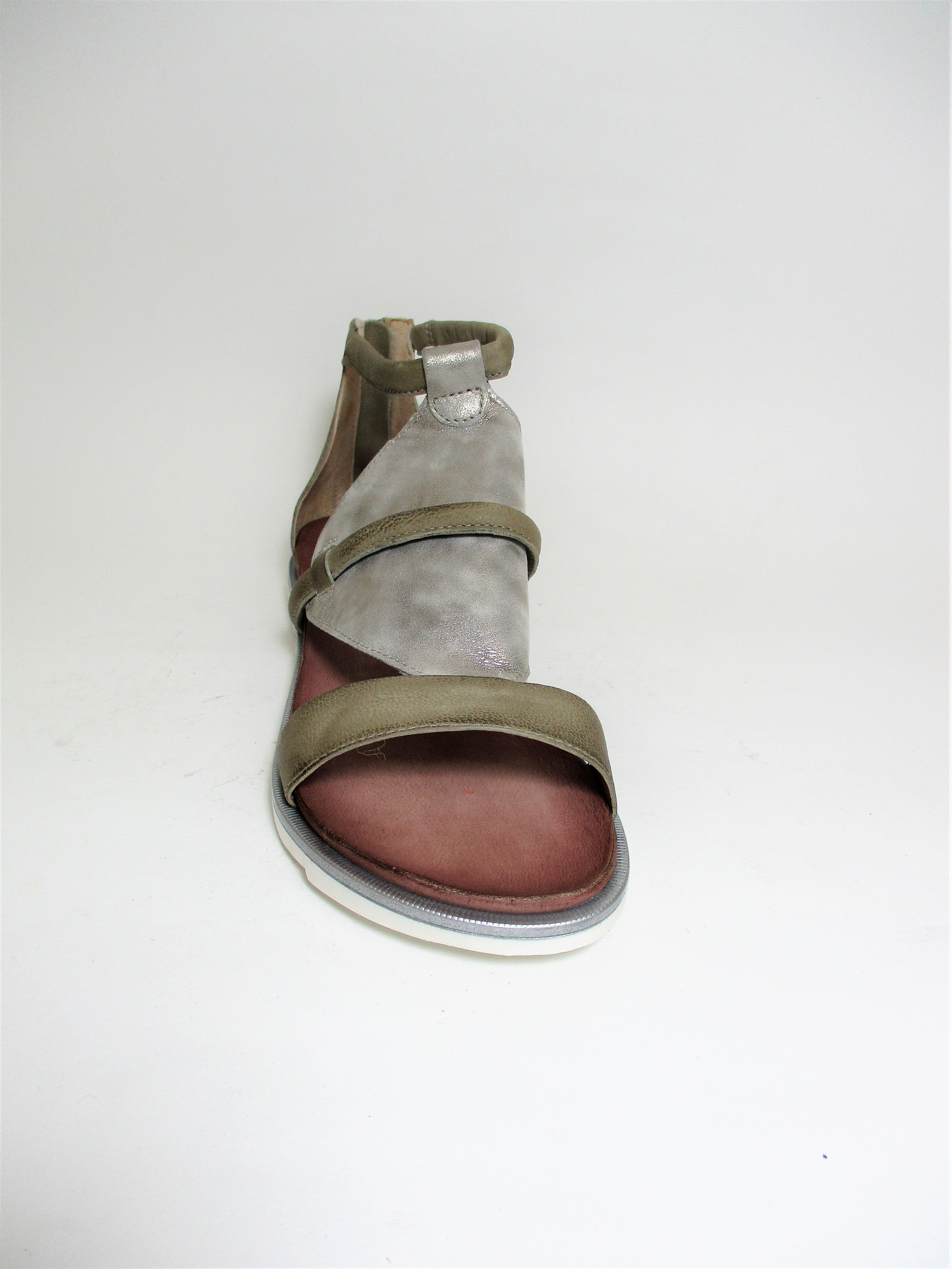 Sandalo pelle donna 740005 MJUS Grigio/Beige