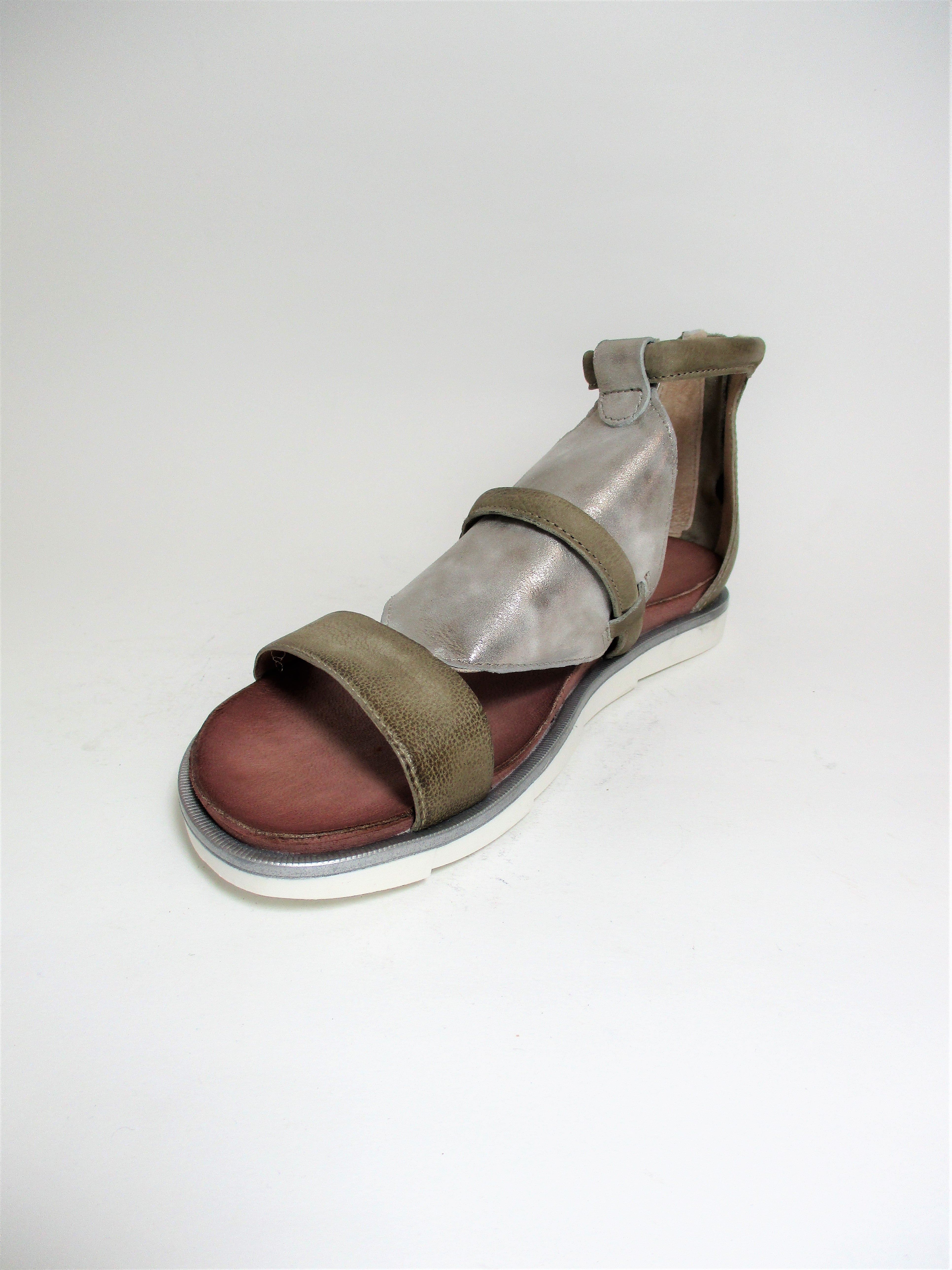 Sandalo pelle donna 740005 MJUS Grigio/Beige