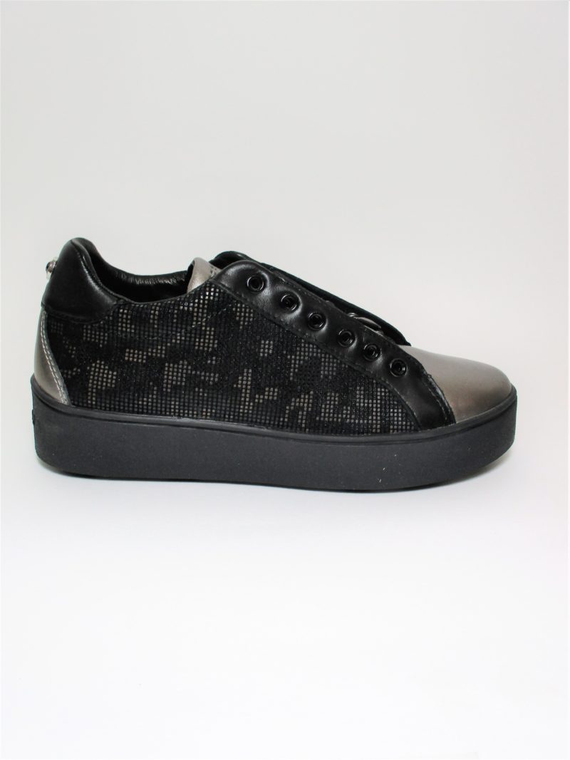 SNEAKER PELLE DONNA APEPAZZA 9FSLW06 NERO/GRIGIO
