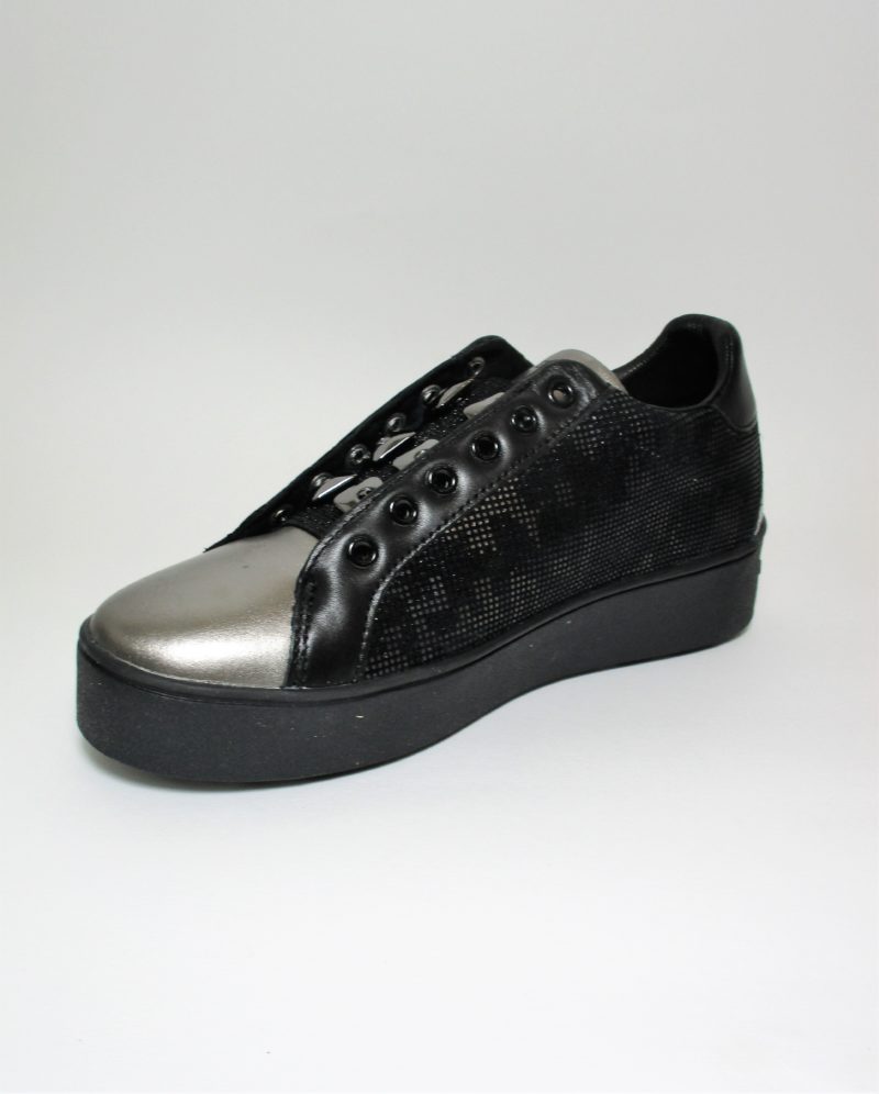 SNEAKER PELLE DONNA APEPAZZA 9FSLW06 NERO/GRIGIO