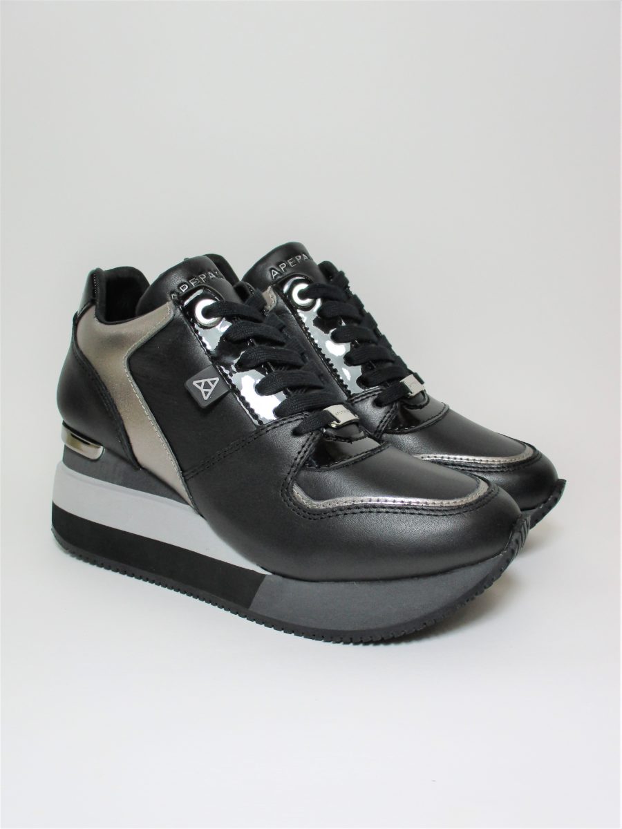 SNEAKER PELLE DONNA APEPAZZA 9FHGR01 NERO