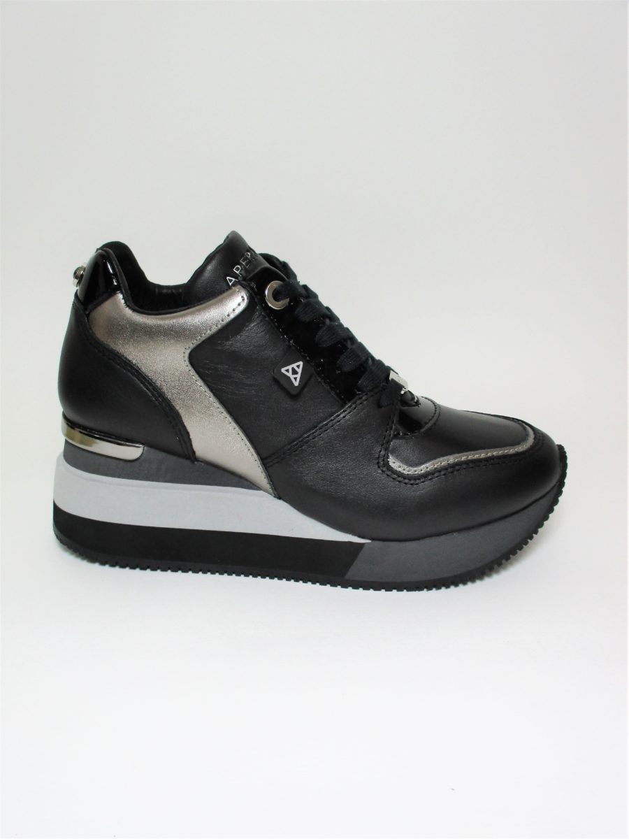 SNEAKER PELLE DONNA APEPAZZA 9FHGR01 NERO