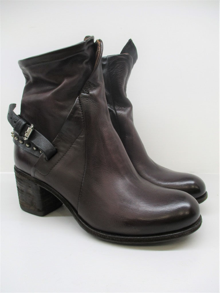 Tronchetto pelle donna As98 597221 bordeaux