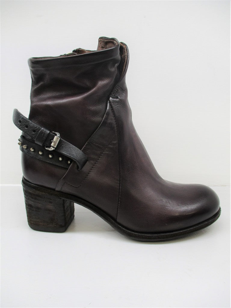 Tronchetto pelle donna As98 597221 bordeaux