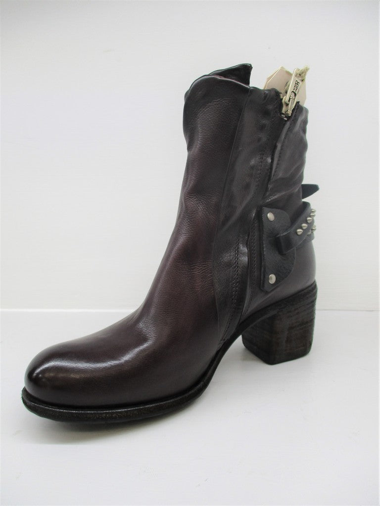 Tronchetto pelle donna As98 597221 bordeaux