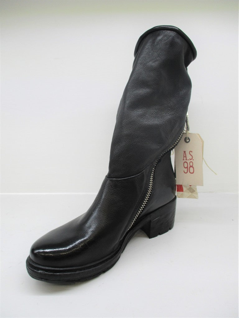 Stivale pelle donna As98 261346 nero