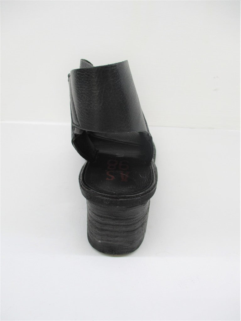 SANDALO PELLE DONNA AS98 690018 NERO