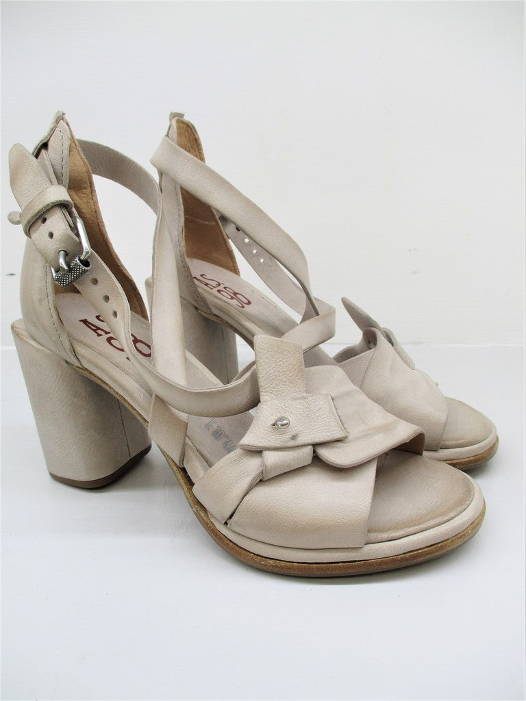 SANDALO PELLE DONNA AS98 A03004 GHIACCIO