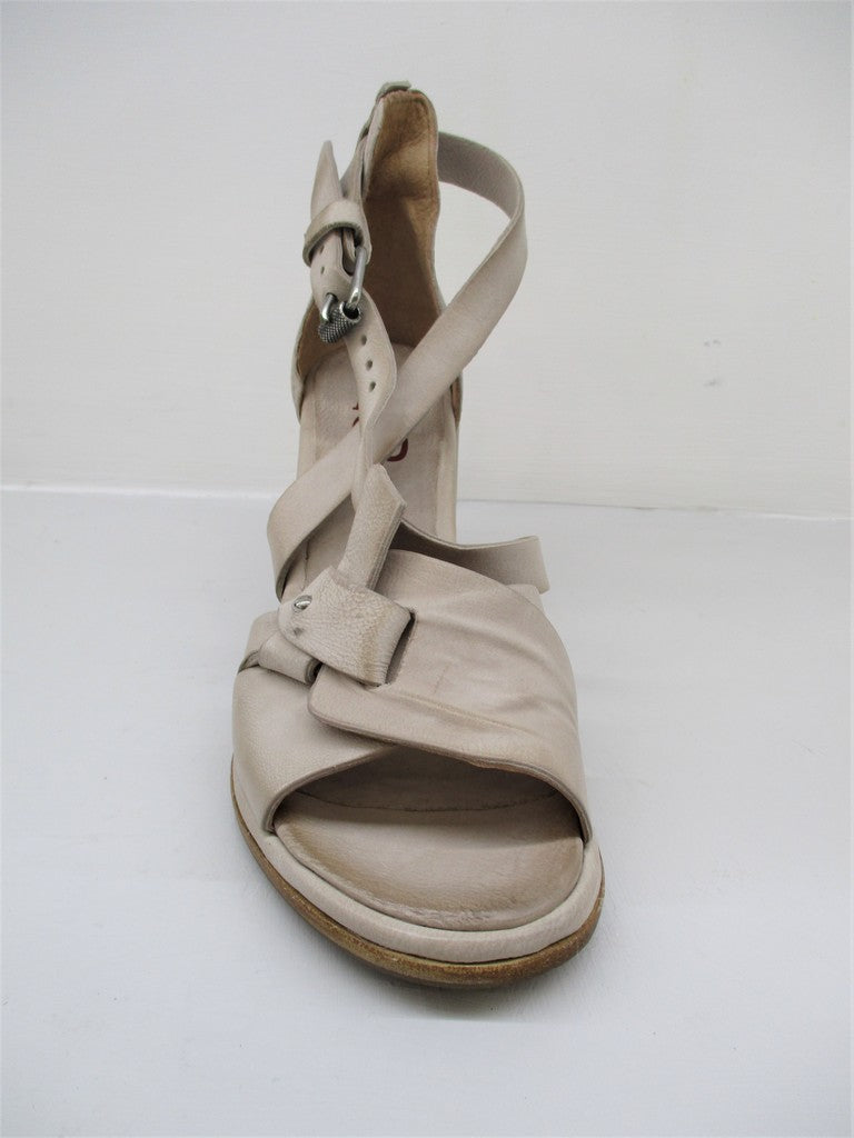 SANDALO PELLE DONNA AS98 A03004 GHIACCIO