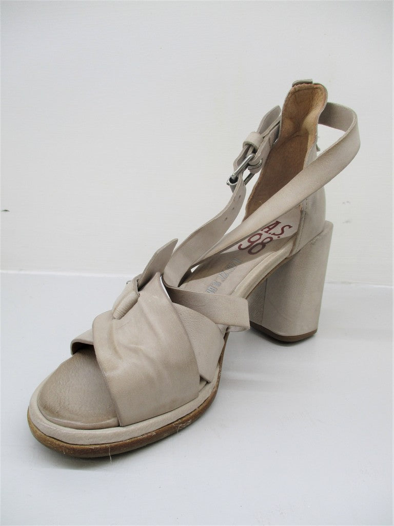 SANDALO PELLE DONNA AS98 A03004 GHIACCIO