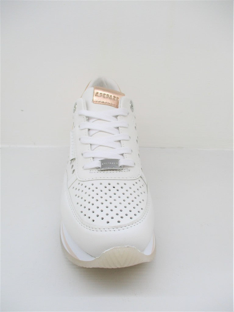 SNEAKER PELLE DONNA APEPAZZA ROELE BIANCO/RAME