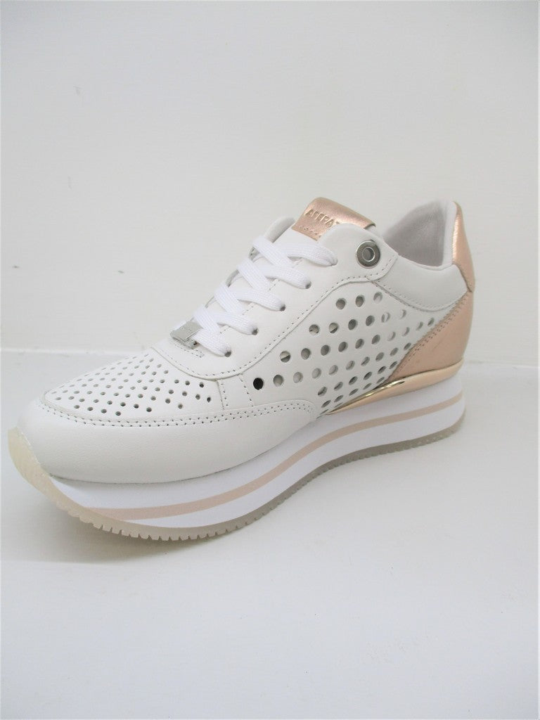 SNEAKER PELLE DONNA APEPAZZA ROELE BIANCO/RAME