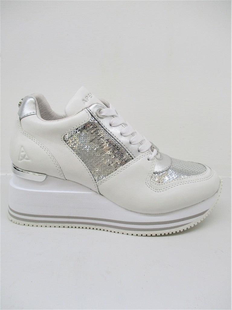 SNEAKER PELLE DONNA APEPAZZA HOPE BIANCO