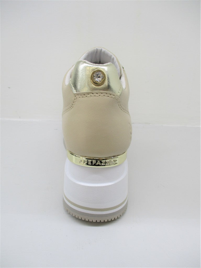 SNEAKER PELLE DONNA APEPAZZA HOPE PLATINO