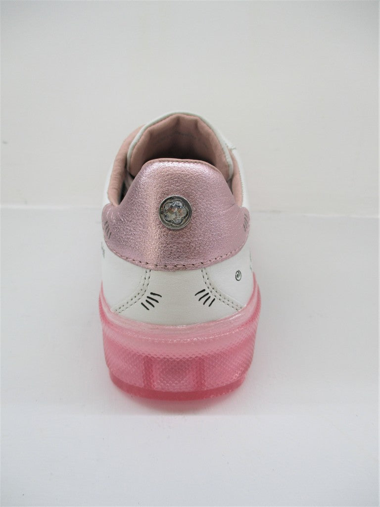 SNEAKER PELLE DONNA APEPAZZA HALMA BIANCO/ROSA