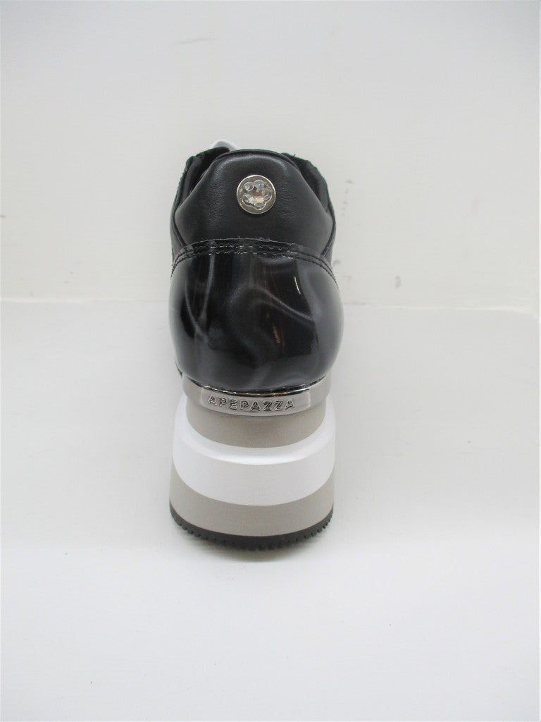 SNEAKER PELLE DONNA APEPAZZA HEATHER NERO