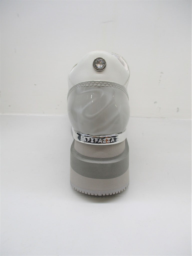 SNEAKER PELLE DONNA APEPAZZA HEATHER BIANCO